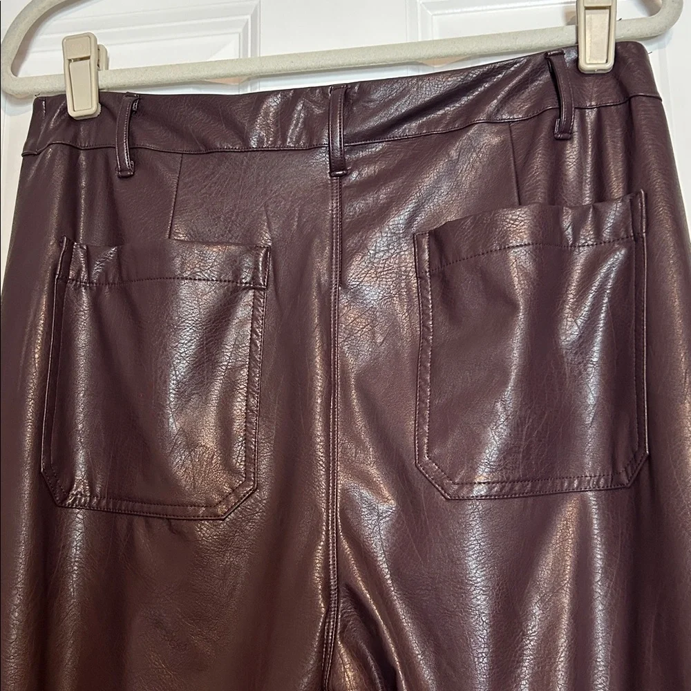 LYSSE Faux Leather Wide Leg Pants Women's Size Large - Picture 4 of 5